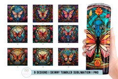 Stained Glass Butterfly Tumbler Sublimation Product Image 2