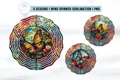 Stained Glass Butterfly Wind Spinner Sublimation PNG Product Image 1