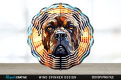 Stained Glass Cane Corso Dog Wind Spinner Sublimation PNG Product Image 1