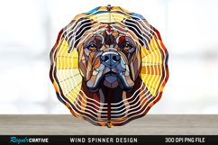 Stained Glass Cane Corso Dog Wind Spinner Sublimation PNG Product Image 1