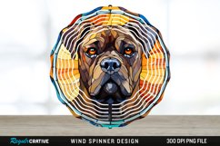 Stained Glass Cane Corso Dog Wind Spinner Sublimation PNG Product Image 1