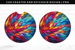 Stained Glass Keychain And Car Coaster Sublimation Design Product Image 1