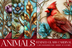 Cardinal Background, Stained Glass Cardinal Backgrounds, s2 Product Image 1
