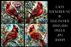 Cardinal Background, Stained Glass Cardinal Backgrounds, s2 Product Image 2