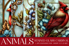 Cardinal Background, Stained Glass Cardinal Backgrounds, s3 Product Image 1