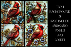 Cardinal Background, Stained Glass Cardinal Backgrounds, s3 Product Image 2