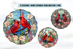 Stained Glass Cardinal Birds Wind Spinner Sublimation Product Image 1