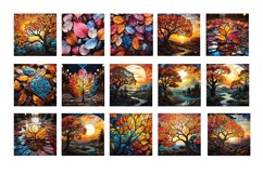 58 Fall Stained Glass Wind Spinner Sublimation Product Image 3