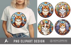 Watercolor Stained Glass Cat Clipart Product Image 1