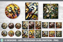Bundle of six Painted Glass Chickadees Air Freshener designs.