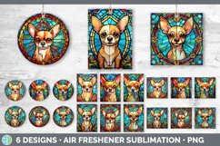 Bundle of six Painted Glass Chihuahuas Air Freshener designs.