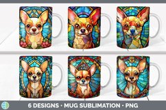 Bundle of six Painted Glass Chihuahuas Mug Wrap designs.