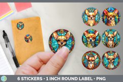 Bundle of six Painted Glass Chihuahuas Stickers designs.