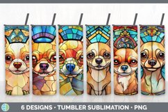 Bundle of six Painted Glass Chihuahuas Tumbler designs.