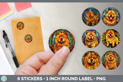 Bundle of six Painted Glass Chow Chows Stickers designs.