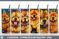 Bundle of six Painted Glass Chow Chows Tumbler designs.