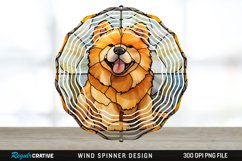 Stained Glass Chow Chow Dog Wind Spinner Sublimation PNG Product Image 1