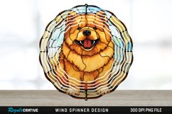 Stained Glass Chow Chow Dog Wind Spinner Sublimation PNG Product Image 1