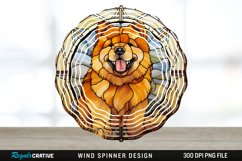 Stained Glass Chow Chow Dog Wind Spinner Sublimation PNG Product Image 1