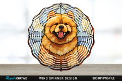 Stained Glass Chow Chow Dog Wind Spinner Sublimation PNG Product Image 1