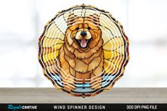 Stained Glass Chow Chow Dog Wind Spinner Sublimation PNG Product Image 1