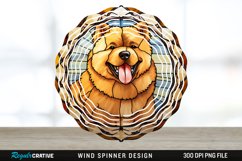 Stained Glass Chow Chow Dog Wind Spinner Sublimation PNG Product Image 1