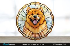 Stained Glass Chow Chow Dog Wind Spinner Sublimation PNG Product Image 1