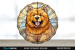 Stained Glass Chow Chow Dog Wind Spinner Sublimation PNG Product Image 1