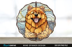 Stained Glass Chow Chow Dog Wind Spinner Sublimation PNG Product Image 1
