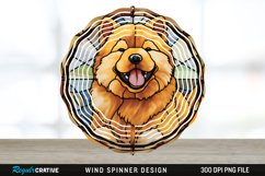 Stained Glass Chow Chow Dog Wind Spinner Sublimation PNG Product Image 1