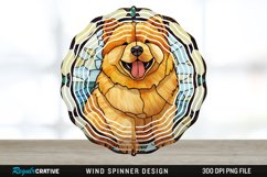 Stained Glass Chow Chow Dog Wind Spinner Sublimation PNG Product Image 1