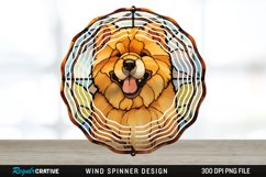 Stained Glass Chow Chow Dog Wind Spinner Sublimation PNG Product Image 1