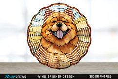 Stained Glass Chow Chow Dog Wind Spinner Sublimation PNG Product Image 1