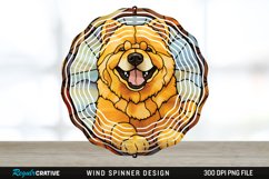 Stained Glass Chow Chow Dog Wind Spinner Sublimation PNG Product Image 1