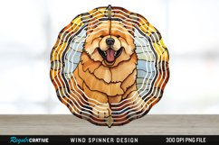 Stained Glass Chow Chow Dog Wind Spinner Sublimation PNG Product Image 1