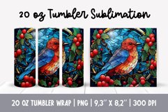 Stained Glass Christmas Tumbler Sublimation |3d Bird Product Image 1