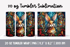 Stained Glass Christmas Tumbler Sublimation |3d Bunny Product Image 1