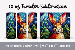 Stained Glass Christmas Tumbler Sublimation |3d Bunny Product Image 1