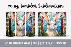Stained Glass Christmas Tumbler Sublimation |3d Bunny Product Image 1