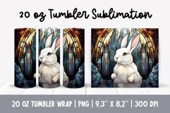 Stained Glass Christmas Tumbler Sublimation |3d Bunny Product Image 1