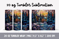 Stained Glass Christmas Tumbler Sublimation | Winter Product Image 1