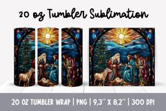Stained Glass Christmas Tumbler Sublimation | Jesus Product Image 1