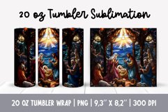 Stained Glass Christmas Tumbler Sublimation | Jesus Product Image 1