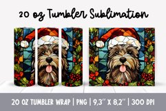 Stained Glass Christmas Tumbler Sublimation | Stained Dog Product Image 1