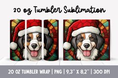 Stained Glass Christmas Tumbler Sublimation | Stained Dog Product Image 1