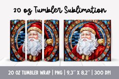 Stained Glass Christmas Tumbler Sublimation | Stained Santa Product Image 1