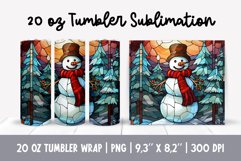 Stained Glass Christmas Tumbler Sublimation | Snowman Product Image 1