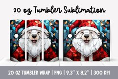 Stained Glass Christmas Tumbler Sublimation | White Bear Product Image 1