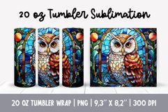Stained Glass Christmas Tumbler Sublimation | Owl Product Image 1