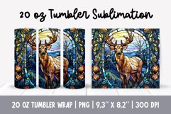Stained Glass Christmas Tumbler Sublimation | Deer Product Image 1